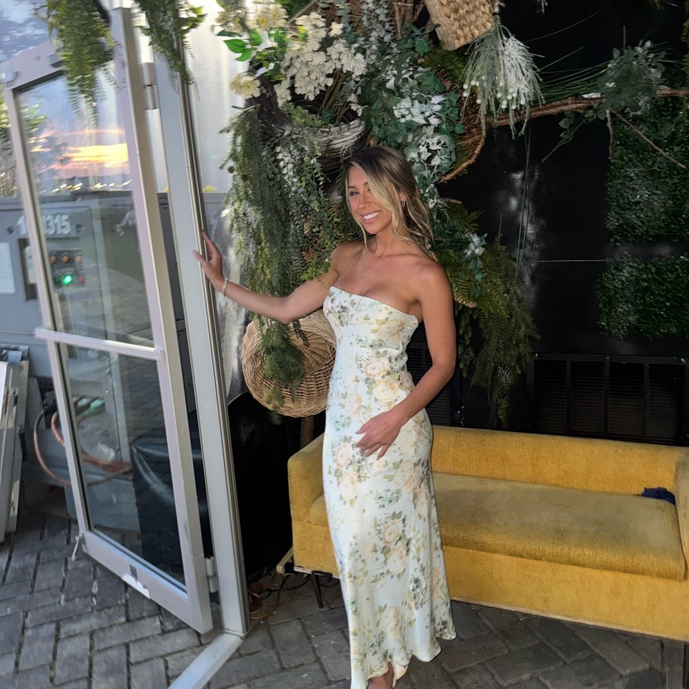 Anthropologie White Strapless Dress